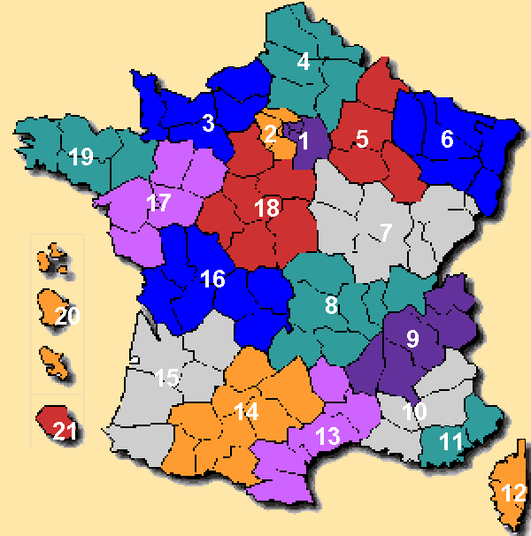 Carte des ligues